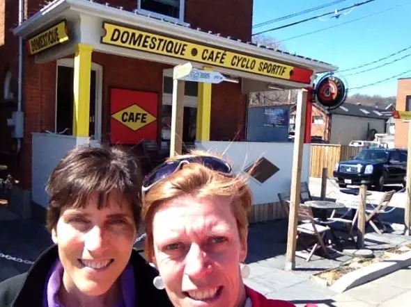 Selfie in front of Cafe Domestique! © Christine Vardaros