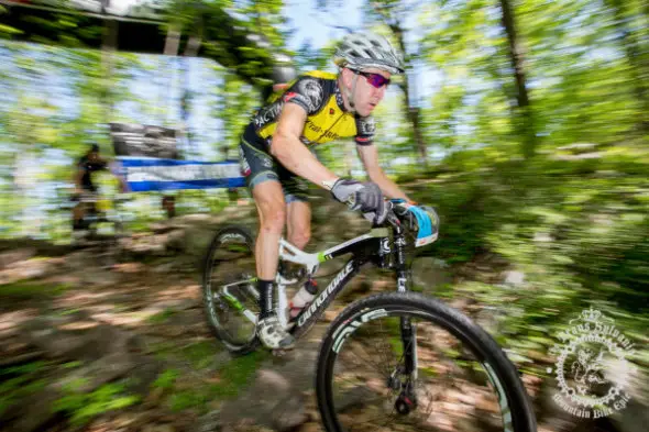 Jeremiah Bishop rolls down a rocky descent through the last stage of the Trans-Sylvania Epic