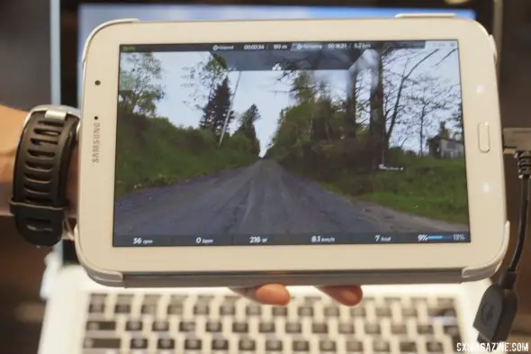 Use actual ride video footage from BKool, other members, or upload your own. You can even ride Vermont dirt roads, as shown here. © Cyclocross Magazine
