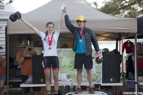 Just two pro women finishers despite more starters at the 2014 Lost and Found gravel race. © Cyclocross Magazine