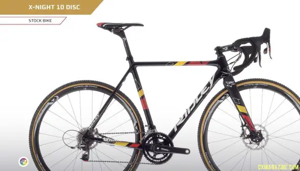 Belgian champion colors on the X-Night 10 Disc with SRAM Force CX1 and tubular wheels.