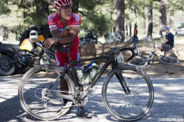 The Trigger 38c folding cyclocross / gravel tire in prototype form, as seen on James Alan Coat's bike at the Lost and Found gravel race. © Cyclocross Magazine