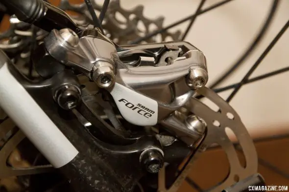 SRAM's new Force 22 HRD hydraulic disc brake calipers. © Cyclocross Magazine