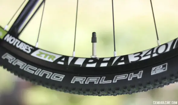 Curious that Cannondale didn't choose the Iron Cross or Grail rims for better burp-free low pressure tubeless use. © Cyclocross Magazine