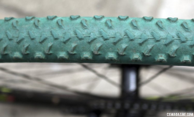 Portuguese rider Isabel Marisa Morgado Caetano had no idea her tires were collector's items. © Cyclocross Magazine