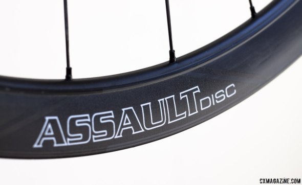 Create a swirl at the races: 2015 Reynolds Assault SLG Disc carbon tubular wheels features the Swirl Lip Generator, and a 41mm deep, 25mm wide rim. © Cyclocross Magazine