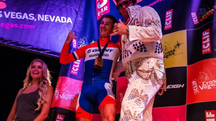 Lars van der Haar and Elvis hang loose in Vegas! 2014 CrossVegas © Thomas van Bracht / Peloton Photos