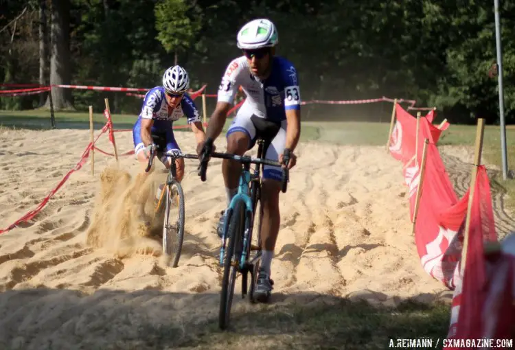 Jonathan Page and Chris Jones spent the first half of the race together as the duo of the chasing group. Jones was able to get away from Page, eventually getting third overall, while Page received fifth. © Andrew Reimann