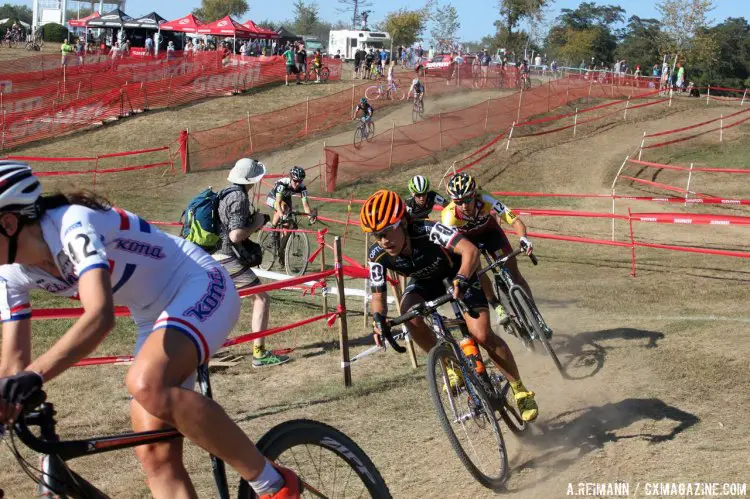 Miller and Crystal Anthony descend after Wyman. Both women looked strong throughout a race, but after a nasty crash around this area, they needed to pull out. © Andrew Reimann