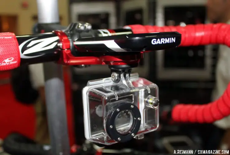 The K-Edge Areo Combo Mount holds both Garmins and GoPros with flip-side interface mounts. © Cyclocross Magazine