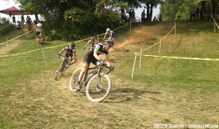 Each of the four women took turns at the front, although it would be Gabby Durrin to claim the win. © Andrew Reimann