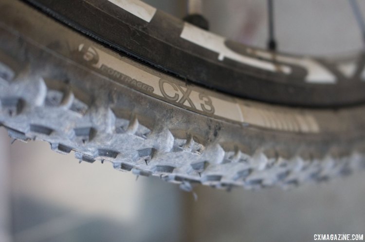 Bontrager goes tubeless for cyclocross with the CX3 knobby tubeless-ready cyclocross tire. 404g. © Cyclocross Magazine