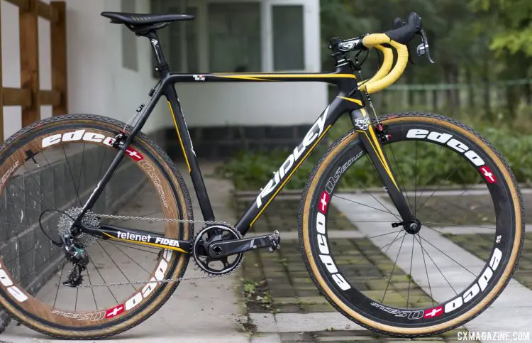 Ellen Van Loy's race-winning Ridley X-Night with subtly added  Telenet Fidea color scheme. © Cyclocross Magazine