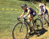 Laura Van Gilder leads Ellen Noble at Day 2 of the 2014 Nittany Lion Cyclocross Race. © Cyclocross Magazine