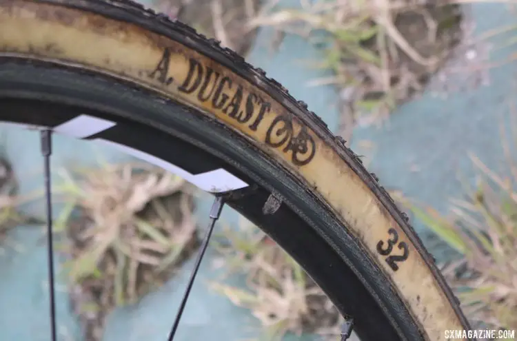 Al elected to use Dugast's cheveron-patterned Typhoon for his front tire choice. © Cyclocross Magazine