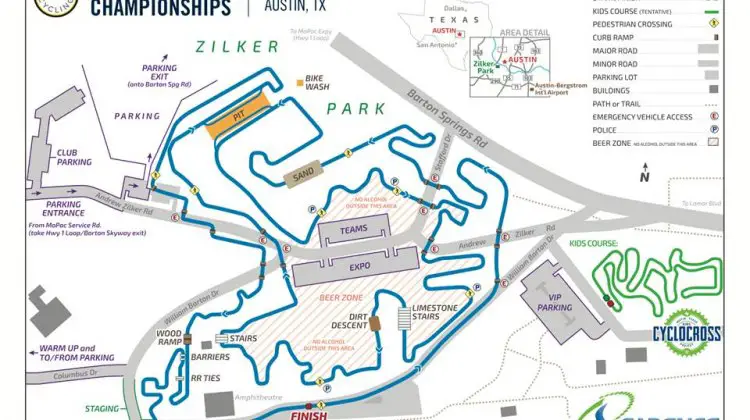 2015 Austin Cyclocross National Championships course map