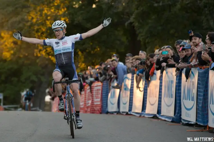 Hyde, a full thirty seconds ahead at one point in Day Two, crossed the finish line with just enough time to celebrate. © Wil Matthews