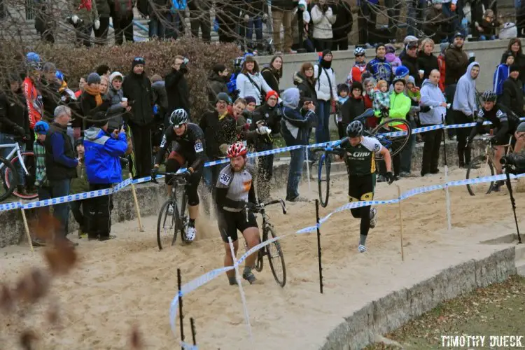 The Shimano Canadian Cyclocross Championship course in The Forks features 46 metres of deep sand.© Timothy Dueck