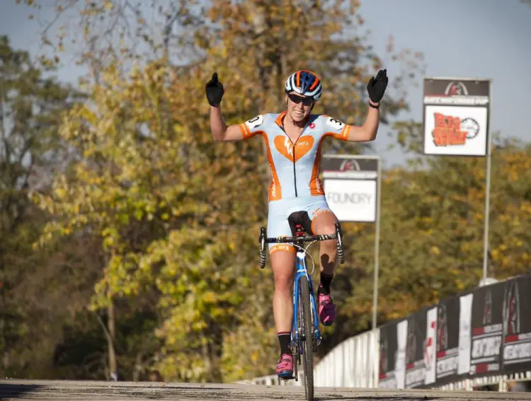 Erica Zaveta rode well all race to claim her first-ever UCI win. © Matt James