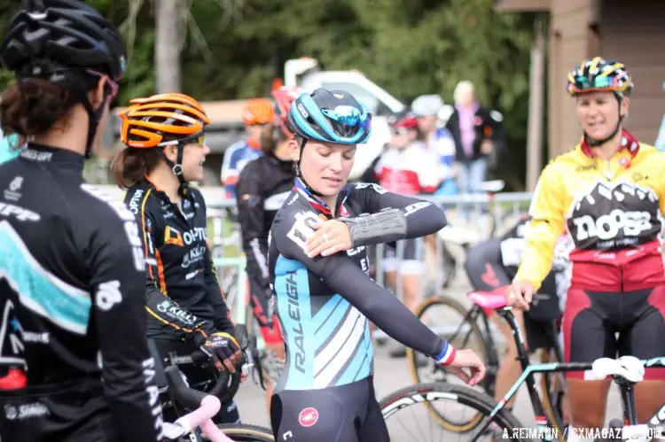 Caroline Mani suits up, and has been riding without any seeming ill-effects of a broken wrist. © Andrew Reimann