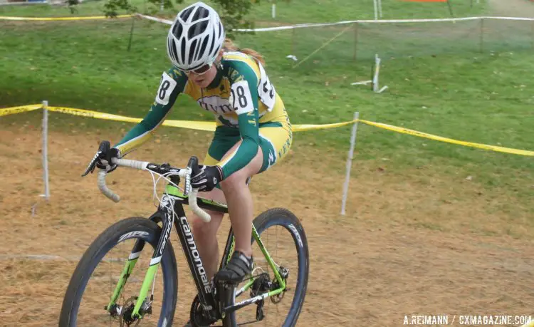 Elizabeth White broke away from her competition for third halfway through the race, and soloed to the finish. © Andrew Reimann