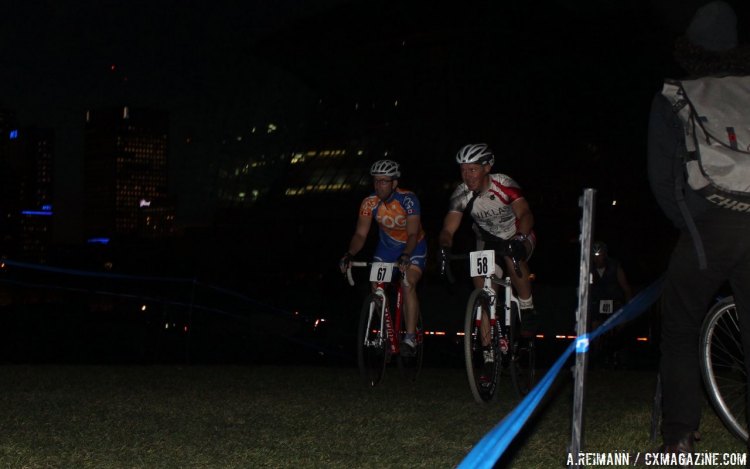 The last race of the day had riders traversing through the dark, with park lights and the cityscape to guide them. © Andrew Reimann