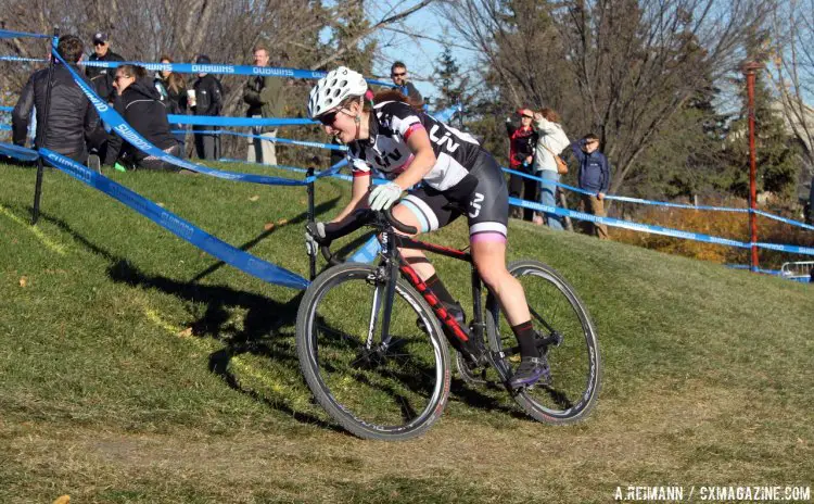 Walter had a great ride for her first Canadian Cyclocross Nationals podium as she took third. © Andrew Reimann