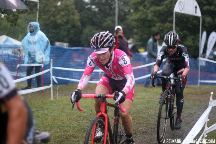 The rain hammered riders, although Arley Kemmerer and Emma White powered through their races. © Andrew Reimann
