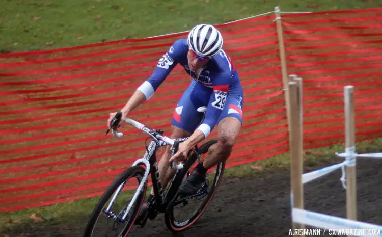 Jeremy Powers on an unbeatable roll for another UCI victory. © Andrew Reimann