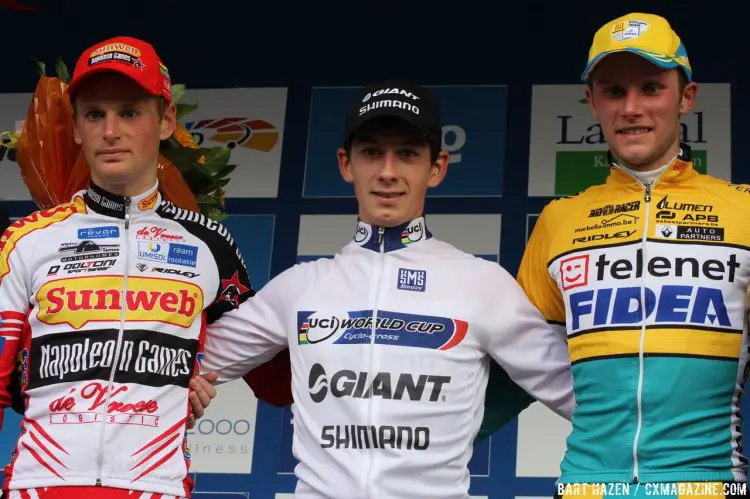 Van der Haar, Pauwels and Van Kessel made up the podium at the World Cup in Valkenburg. © Bart Hazen