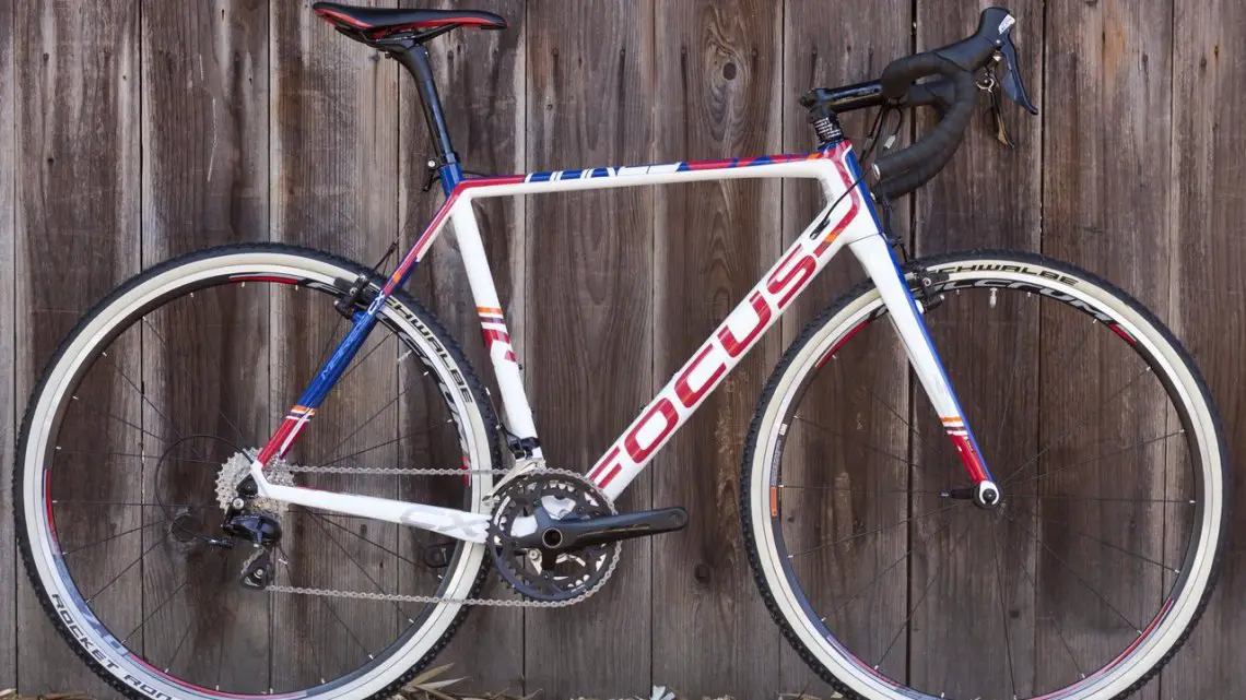 Hyde's race bike is based on this Shimano 105-equipped 2015 Focus Mares cyclocross bike we're currently reviewing for Issue 27. © Cyclocross Magazine