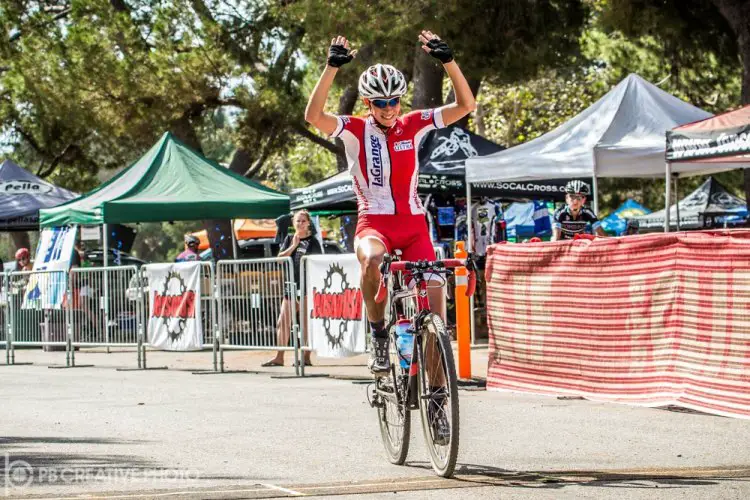 Nicole Brandt (LaGrange/Michelob Ultra) had plenty of time to celebrate her victory. © Philip Beckman/PB Creative