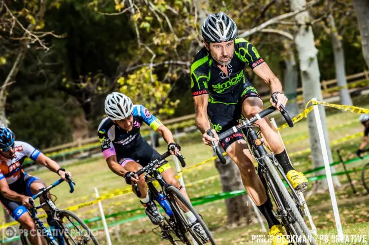 The 35+ A race was a throwdown between Jeff Sanford (Simple Green), Mattias Mendigochia Team Helen’s) and David McNeal (SPY Giant Ride). © Philip Beckman/PB Creative