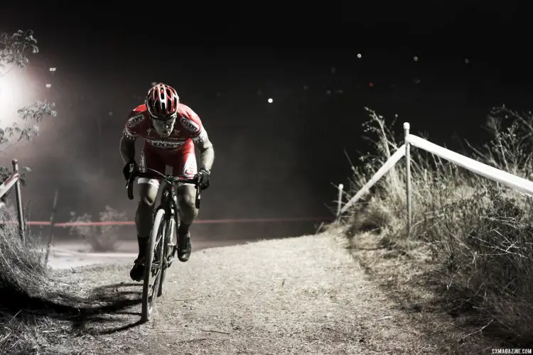 James Alan Coats powers through the night but has National Championship-winning bike skills. Most of us need lights. © Cyclocross Magazine