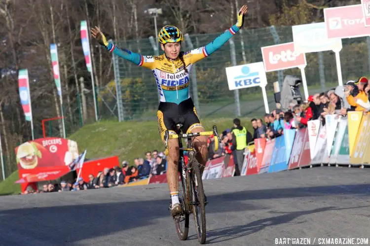 Nikki Harris celebrated with a win at Spa-Francorchamps. © Bart Hazen