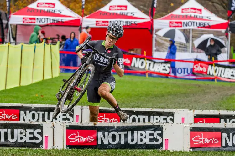 Suitcasing your bike with your elbow outside the saddle often times requires you to angle your bike away from you, requiring more force in the wrong direction. © Todd Prekaski