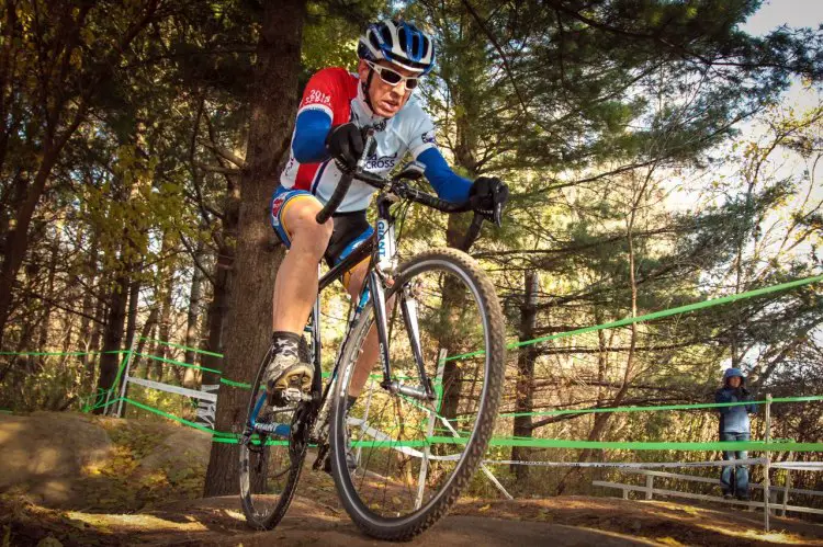 Greg Anderson (South Elgin, IL) on his way to a podium finish in the Masters 55+ race. © Eric Goodwin