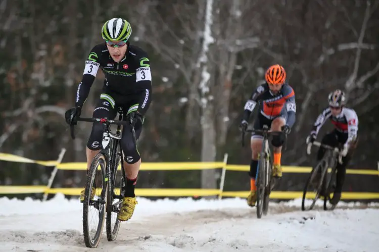 Curtis White leads the field, winning the U23 Pan-American Race, but Baystate is his first Men’s Elite win. © Meg McMahon