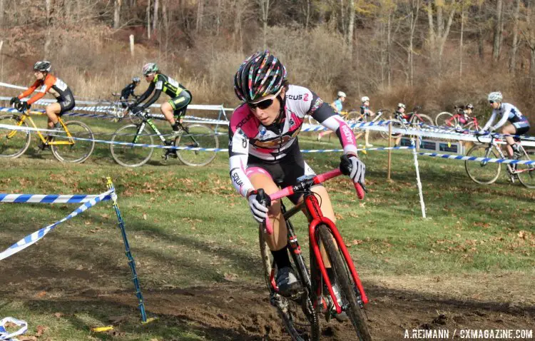 Arely Kemmerer found her way to the front of the race before the end of the massive prologue, and kept her gap with each successive lap. © Andrew Reimann