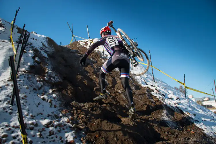 If you weren’t climbing at the MUCCY Urban CX Race last weekend, you were riding through snow. © Paul Lee Photography