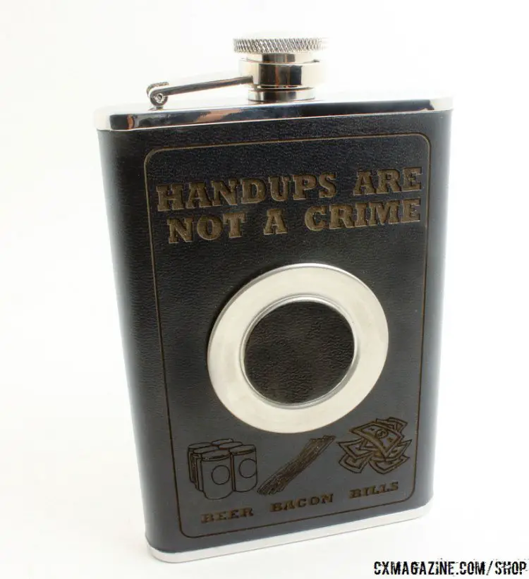 They're back in limited supply. Our famous Handups Are Not a Crime Flasks.