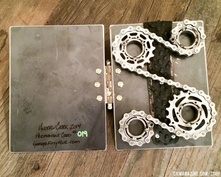 Garage 54's custom, permanent cyclocross cards are unique, recycled masterpieces that are worth displaying year 'round.