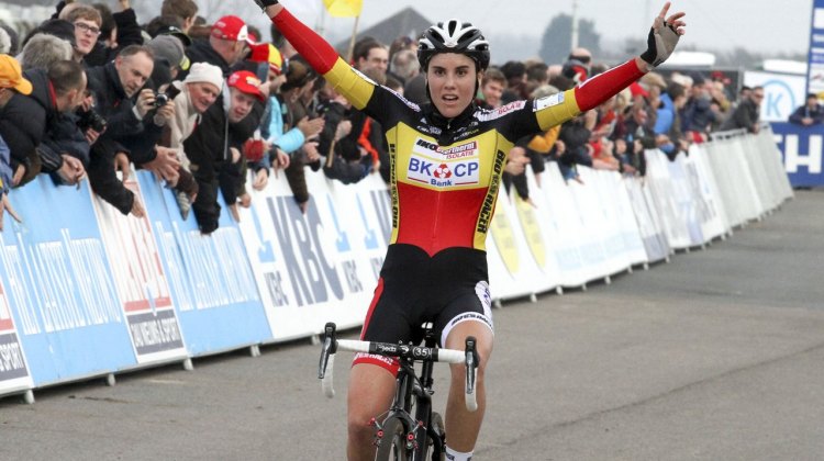 Cant won in front of her home fans in Belgium. 2014 Koksijde UCI Cyclocross World Cup, Elite Women. © Bart Hazen / Cyclocross Magazine