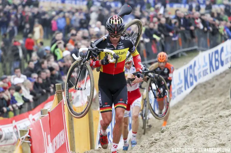 Changing of the guard? Sven Nys was not his dominant self in Koksijde. 2014 Koksijde UCI Cyclocross World Cup, Elite Men. © Bart Hazen / Cyclocross Magazine