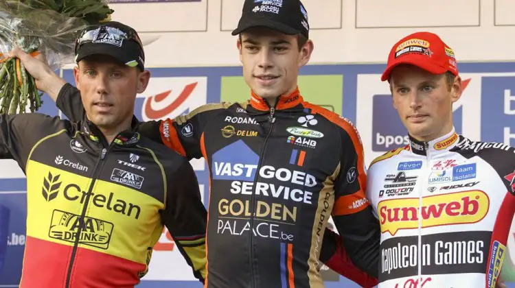 Wout van Aert wins Koppenbergcross over Sven Nys and Kevin Pauwels. © Bart Hazen / Cyclocross Magazine