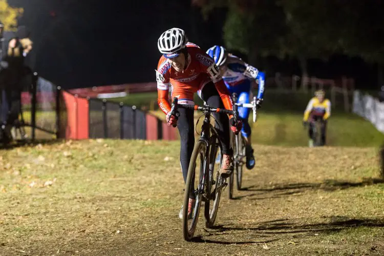 Rachel Lloyd gives a fierce effort by the end to capture second place. © Kent Baumgardt