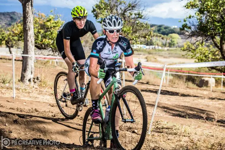 Christina Probert-Turner (The TEAM/Turner Bikes) leads Kora Colasuonno (S.W.A.T.) early in Women’s A. © Philip Beckman/PB Creative