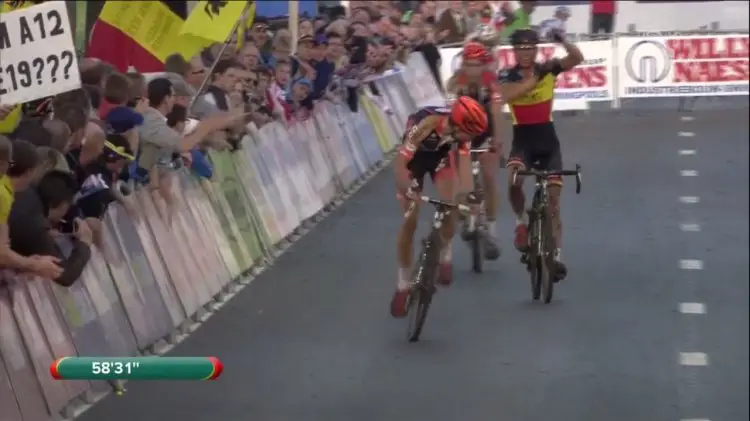 Svenness takes a look at what could be one of the more controversial finishes of this season. Photo grabbed from UCI footage.