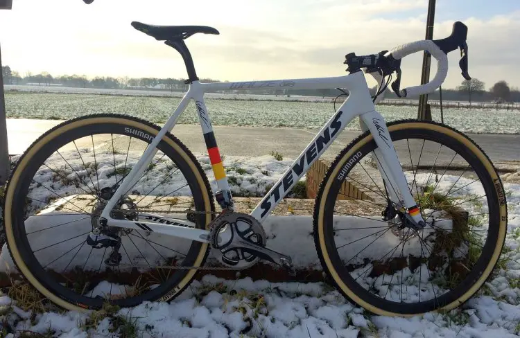 Philipp Walsleben’s BKCP-Powerplus bike will match his kit, primarily white with the colors as the German National Champion.