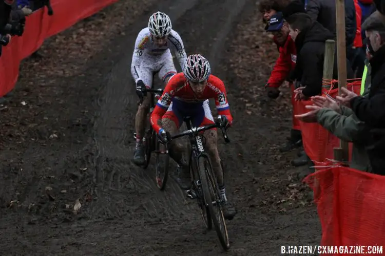 Van der Haar and Pauwels spent the last third of the race battling each other for the win. © Bart Hazen/Cyclocross Magazine